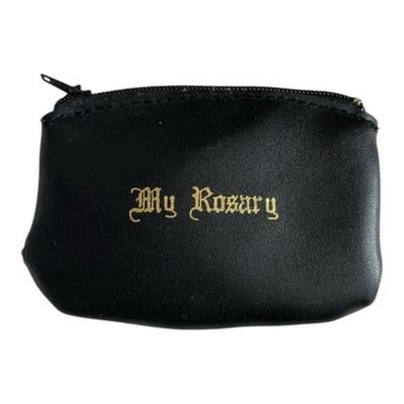 Catholic Clear Bead Rosary Necklace Silver Miraculous Medal Crusifix Cross NIP - Picture 2 of 4